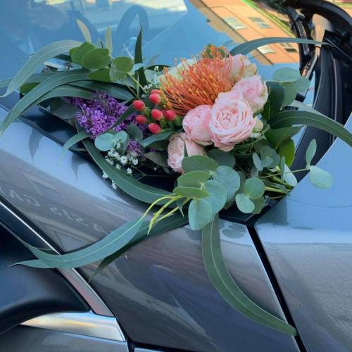Aankleding auto | Oranje & roos